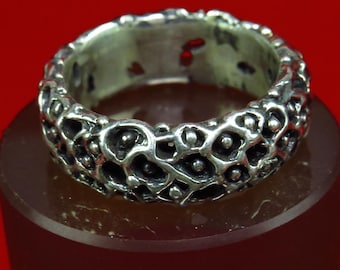Anillo artesanal de plata para uso diario / Talla estadounidense: 6.5