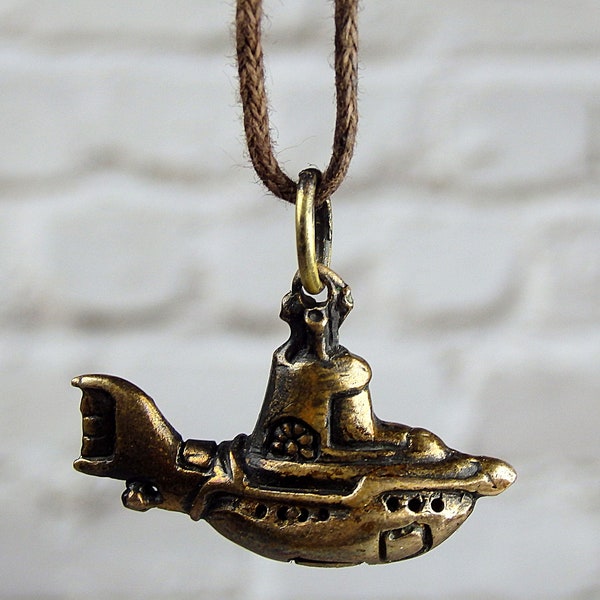 Bronze pendant Submarine, small metal suspension, handcrafted memorable gifts, charms for keyring or bracelet, сreative good luck trinket