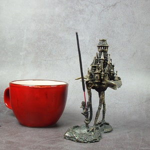 Incense stick holder &quot;Something&quot;, bronze hand-made candlestick, amazing magic creatures, crazy OOAK steampunk decor, surreal aromatic stand