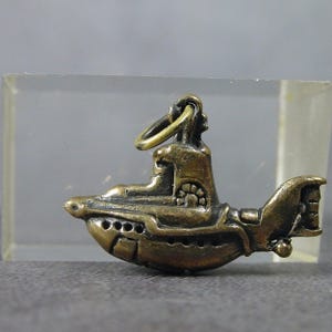 Bronze Submarine keychain, handcrafted tiny metal nautilus, memorable gift to sailor, handwork charm for bag or bracelet, good luck pendant