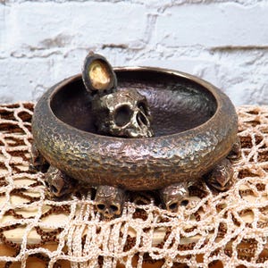 Necromancer's ashtray  | Artisan Bronze Souvenir | Halloween Decor & Sorcerer Cosplay