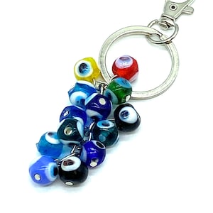 Evil Eye Charm Key Chain for Protection and Good Luck #1257