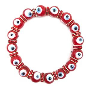 Turkish Evil Eye 10 mm Murano bead Stretch bracelet