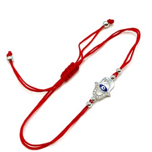 Adjustable Evil Eye Hamsa Sterling Silver Bracelet #90091