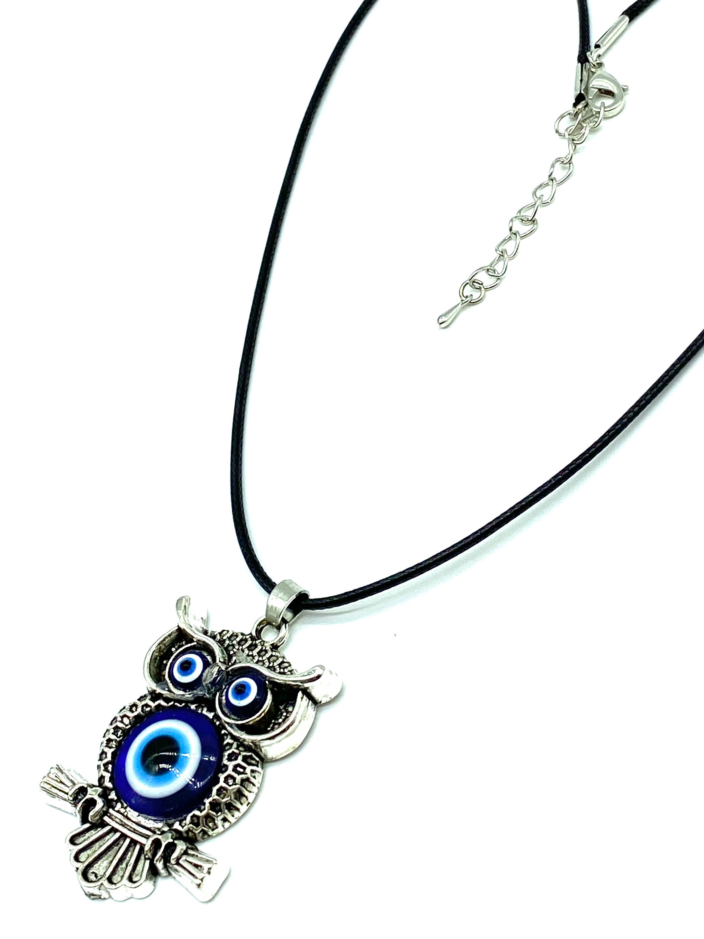 Owl Evil Eye Charm Necklace #3045
