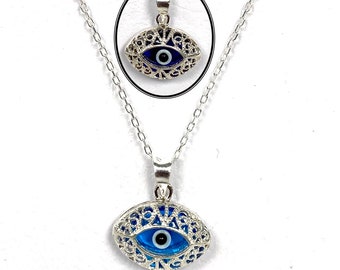Evil eye Sterling Pendant Necklaces #9503