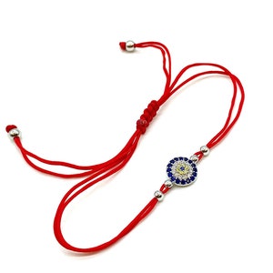 Evil Eye Sterling Silver  Adjustable Bracelet #90087