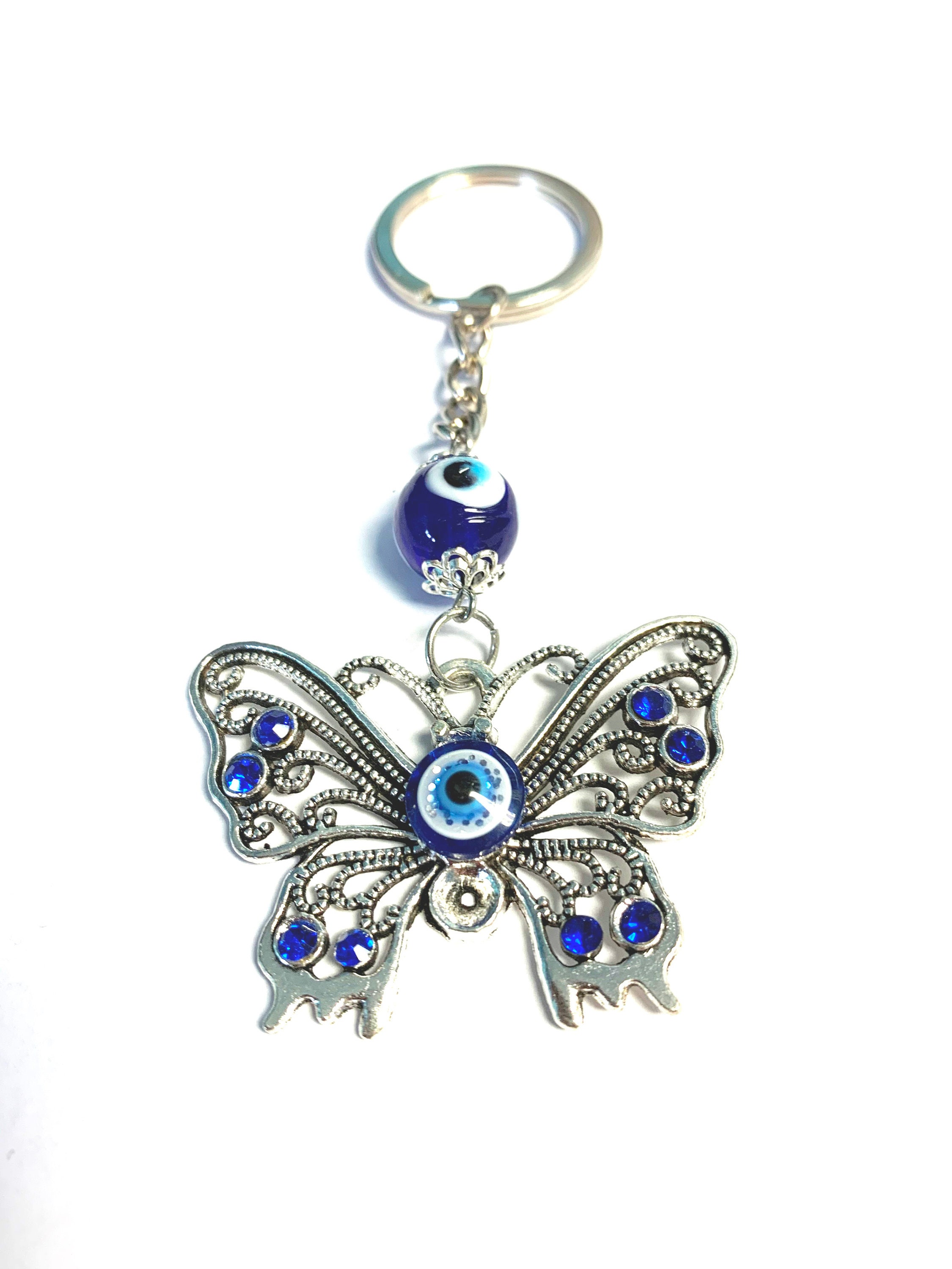 Evil Eye Butterfly Key chain w/ Blue Crystals & Talisman 1312 Etsy