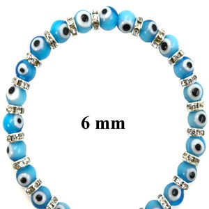 Turkish Evil Eye 6 mm Murano bead Stretch bracelet image 6