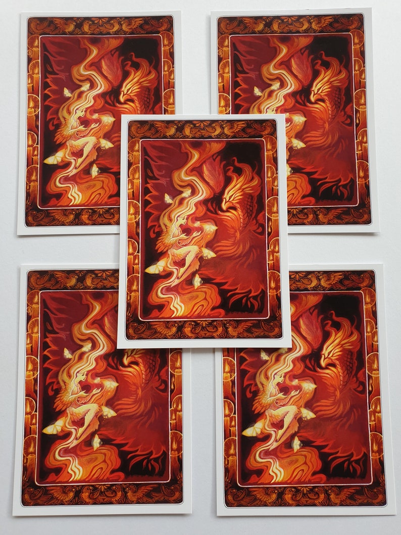 The Firebird Postcard, Fairest Witch-Hunters, Russian Fairy Tales, Skazka, Slavic Phoenix, Maryushka, Koschei the Deathless, Ivan Bilibin 5 Postcards