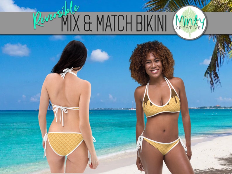 Ice Cream Reversible Bikini 21st Birthday Gift\u00a0For Her,
