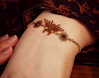 Bransoletka Moden Celestial Helios Moth Witch Stag Beetle Gold