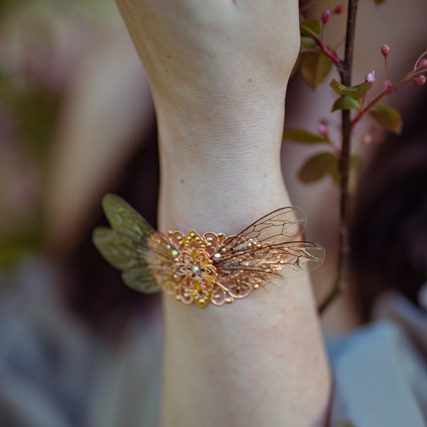 Bracelet de fée abeille en or rose