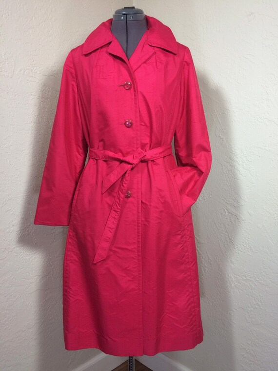 hot pink trench coat