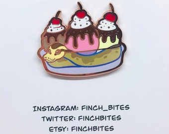 Banana Split serpent épingle en émail