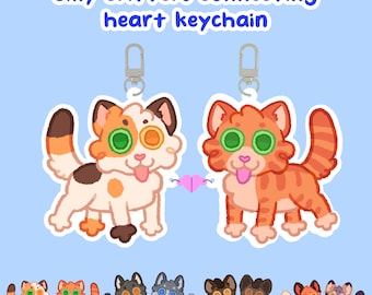 connecting heart silly animals keychain