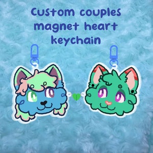 magnetic heart keychain commission