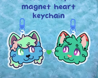 magnetic heart keychain commission