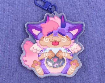 Custom Hungry Furry Shaker Keychain 3.5 inch