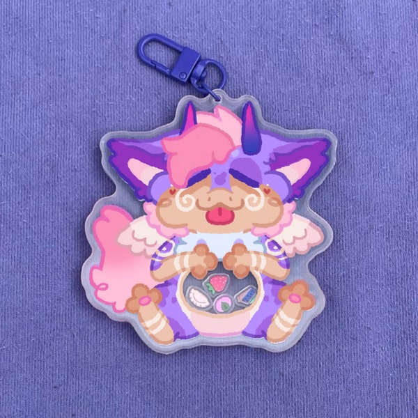 Llavero personalizado de Hungry Furry Shaker de 3,5 pulgadas
