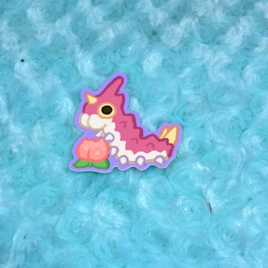 Silly goofy caterpillar poke sticker wurmple inspired
