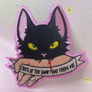Cat bite iron on patch
