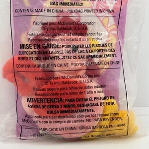 Ty Teenie Beanie Baby STRUT the Rooster #7  1999 McDonald&#39;s Happy Meal With Tags