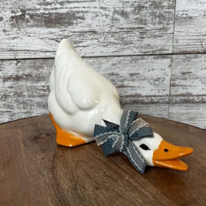 Vintage Large 16” Ceramic Duck Natural White country 80’s 90’s kitchen