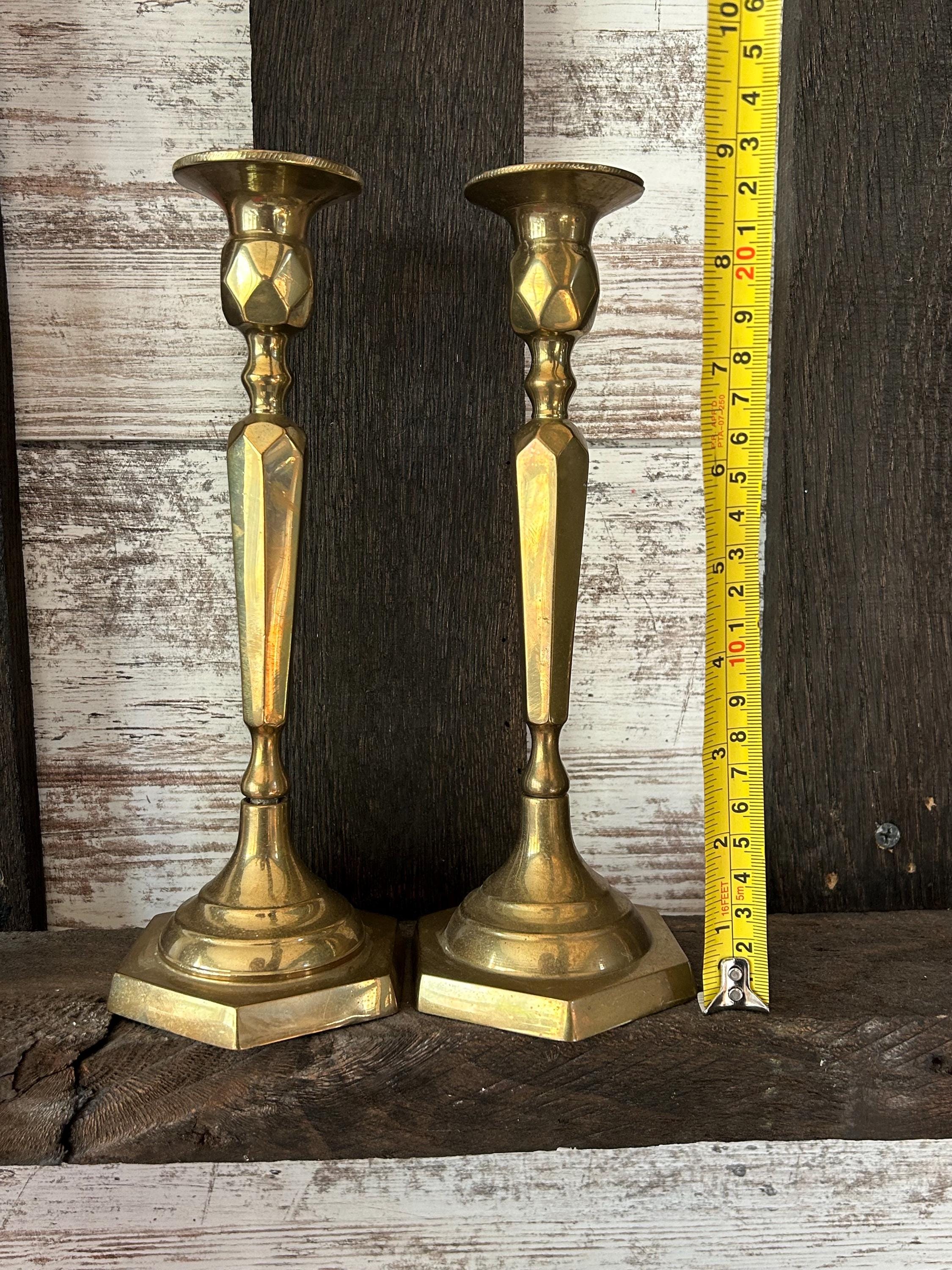 Vintage Brass Candlestick Holder Set Of 2 Wedding Or Dining Room Table Decor