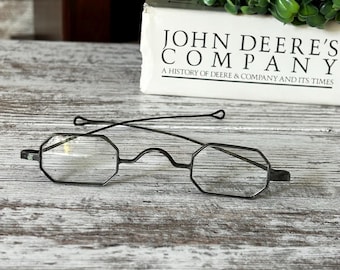 Antique Mid 1800s Victorian Eyeglasses Octagon Frames old costume
