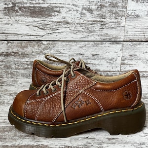 Skechers Y2K 90s Jammers Women Leather Shoes Sz 10 BROWN Chunky Lug Sole vintage shoes