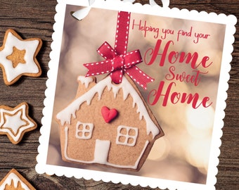 Christmas Real Estate House Cookie Tag,  Open House Printable Cookie Tag, Real Estate Agent Broker Holiday Marketing Tag