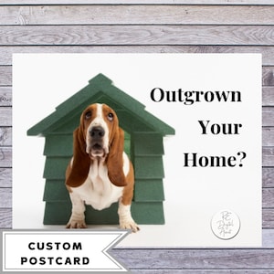 Grundbesitz Outgrown Home 100x180 Postkarten Vorderseite | Farm Verkäufer FSBO Mailer Hundehaus | Business Makler Makler Marketing Postkarte Mailer Card PDF