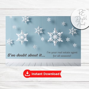 Cartolina di marketing immobiliare sulla neve Front / Agente commerciale della stagione invernale Pop By Tag Card Mailer, campagna di gocciolamento Agricoltura Scarica PDF 4x6 5x7