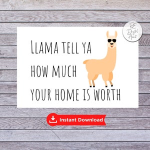 Real Estate Marketing Personalized 4x6 Postcard Front | Farm Sellers or FSBO Mailer Unique Design Llama  Business Marketing Postcard PDF