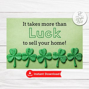 Real Estate St Patrick's Day Postcard | March Real Estate Marketing Mailer |  Business Marketing Postcard | Home Sellers Farming 4x6 5x7 PDF