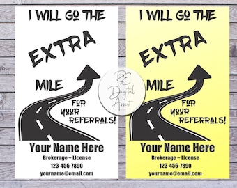 Referrals Extra Mile Printable Tags Labels | Real Estate Mortgage Insurance Pop By Gum Gift Tags | Business Custom Download Stickers PDF