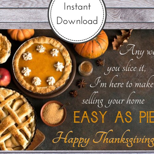 Real Estate Thanksgiving Postcard Template Realtor Marketing - Etsy