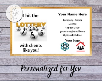 Lottery Client Real Estate Pop By Tags Printable, Referrals Promo Lotto Gift,  Popby Gift Tags, Broker Agent Pop-by Card Personalized