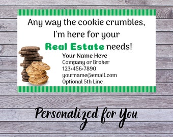 Business Referral Cookies Custom Tag Printable, Cookie Card, Real Estate Pop Bys, Cookies Pop-by tag, Personalized Open House PDF DOWNLOAD