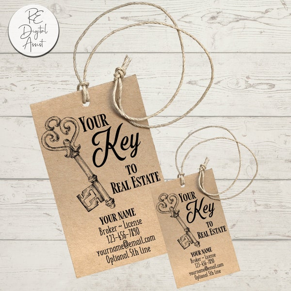 Key to Real Estate Printable Pop by Tags, Real Estate Agent Broker Marketing Promotion Favor Card,  Business Closing Gift Keys