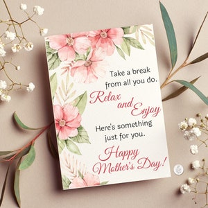 PRINTABLE Mother's Day Floral Card Tag, Real Estate Pop By Business Client Customer Flowers Gift Card, Favor Printable Tag PDF Label Sticker