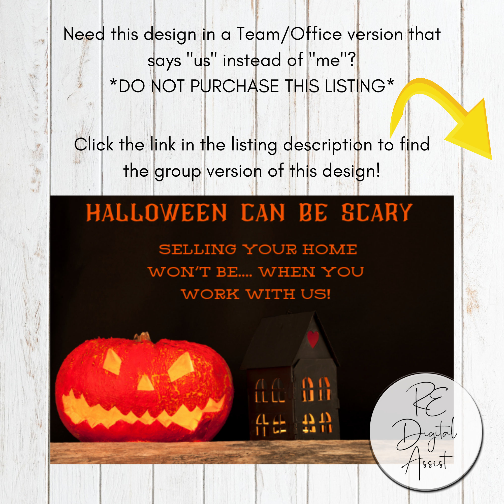 Halloween Real Estate Postcard Front Design Instant Download Etsy