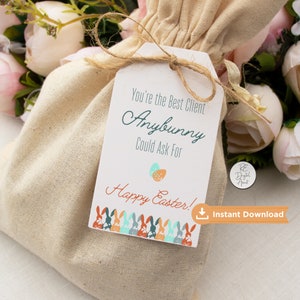 PRINTABLE Easter Client Appreciation Business Tag, Spring Real Estate Pop By Card Label Sticker Download, Agent Broker Marketing April March