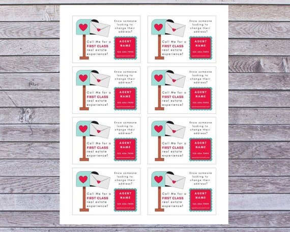 Real Estate Valentine Gift Labels Printable Mailbox Candy Gift Tag Real Estate Pop By Gift Tag Realtor Pop By Tag Custom Valentine