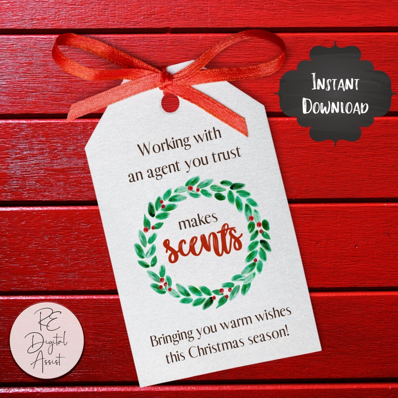 Real Estate Christmas Candle Potpourri Pop by Favor Gift Tag Etsy Canada