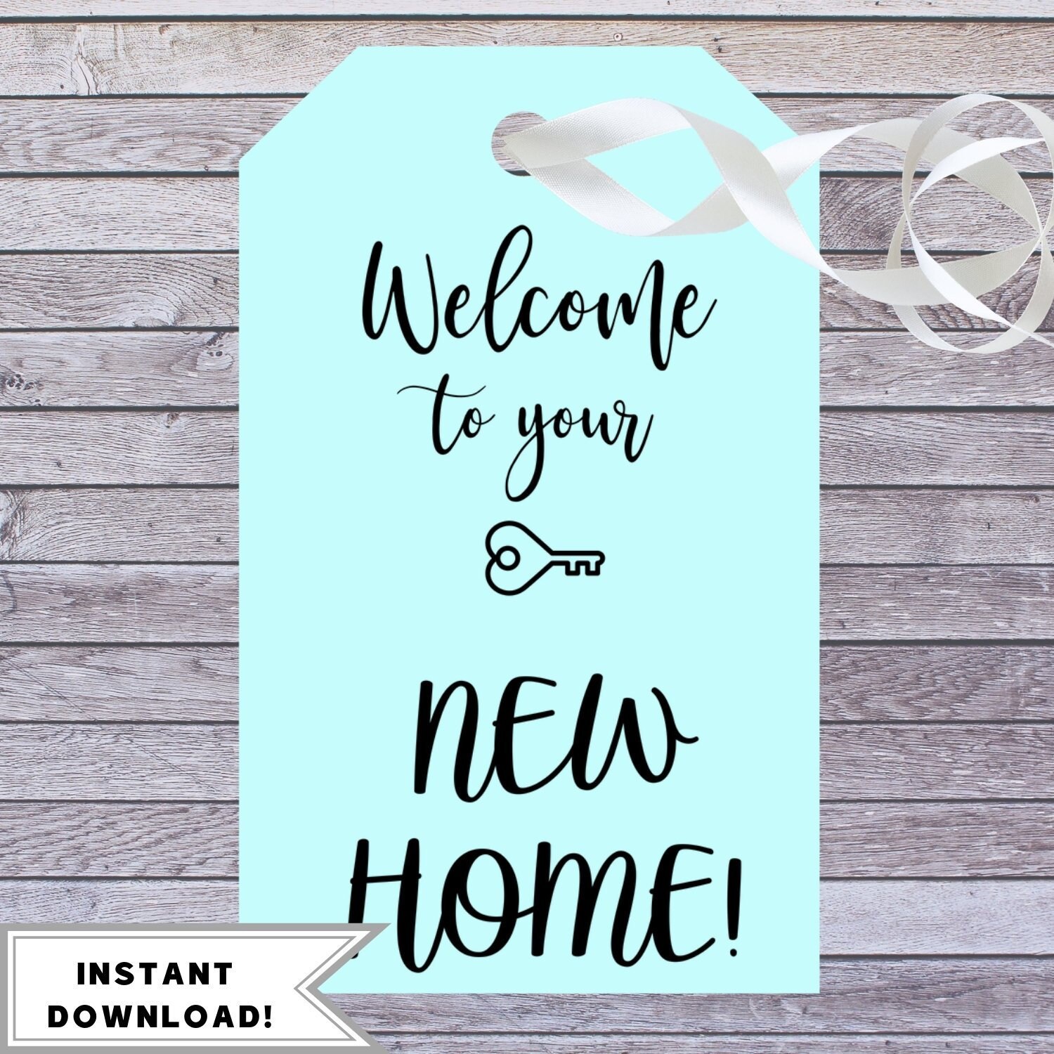 Printable Housewarming HOME Tag Download Real Estate Etsy