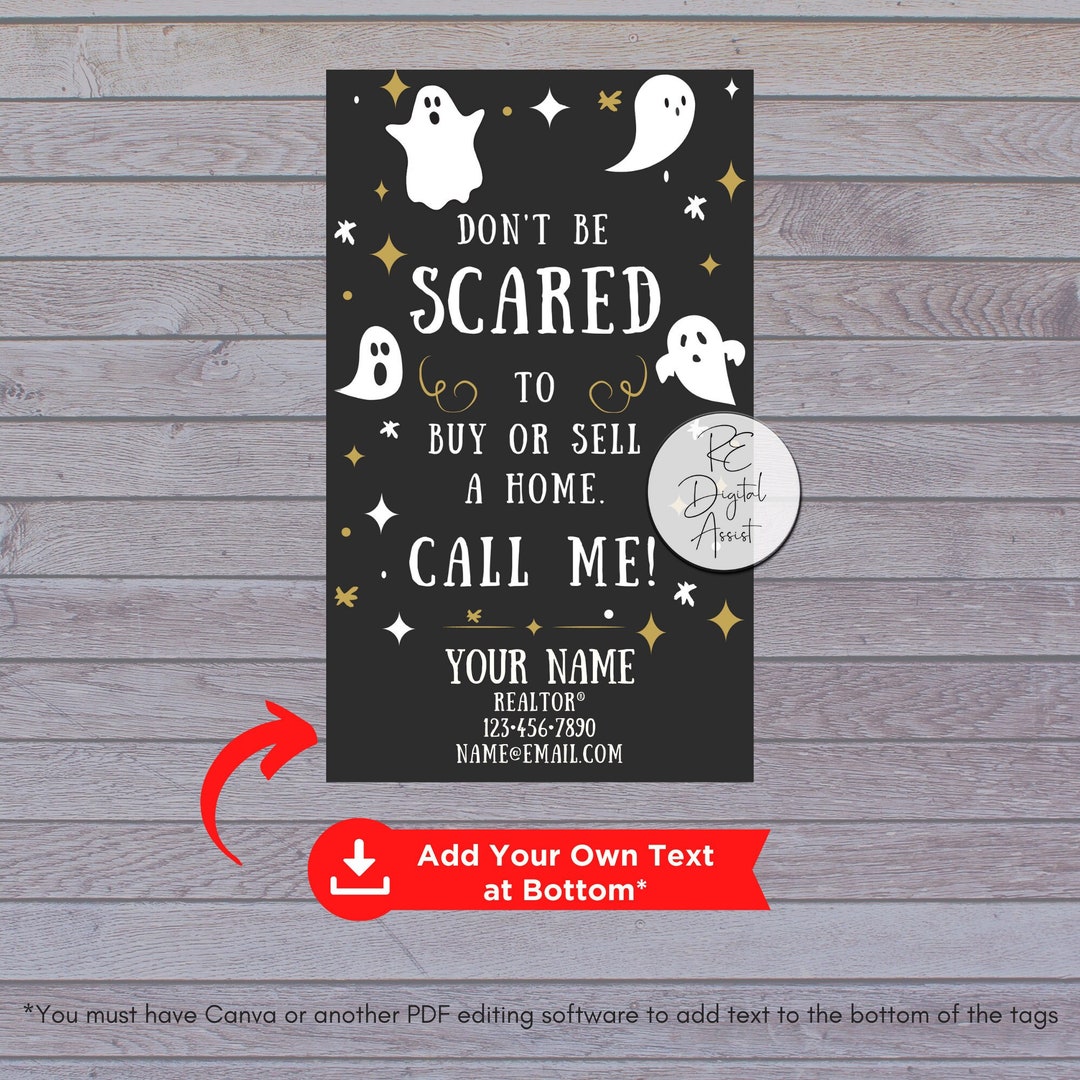 Halloween Real Estate Ghost Pop by Treat Tags, Home Buyer Seller Agent ...
