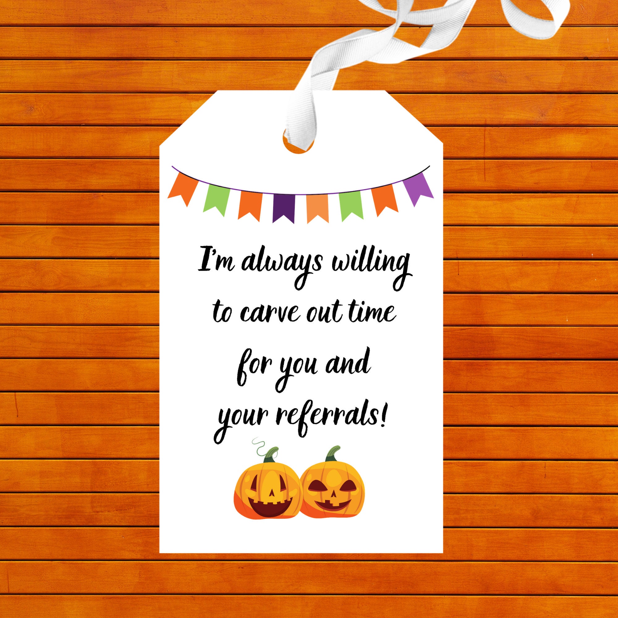 Pumpkin Carve Real Estate Printable Referral Pop By Tags Etsy