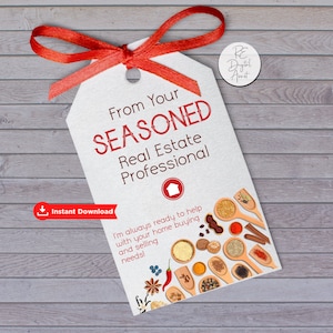 PRINTABLE Seasoned Real Estate Pop By Tags, Spices BBQ Rub Pop By Favor Label Sticker Download, Agent Broker Summer Grill Marketing Tag